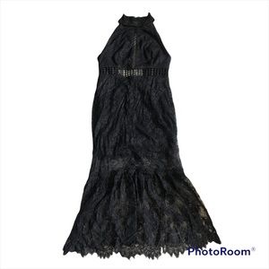 Black Maxi Lace Mermaid Dress